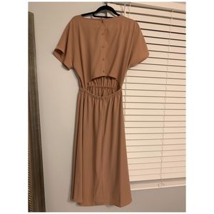 Oak+Fort pink keyhole back A-line dress